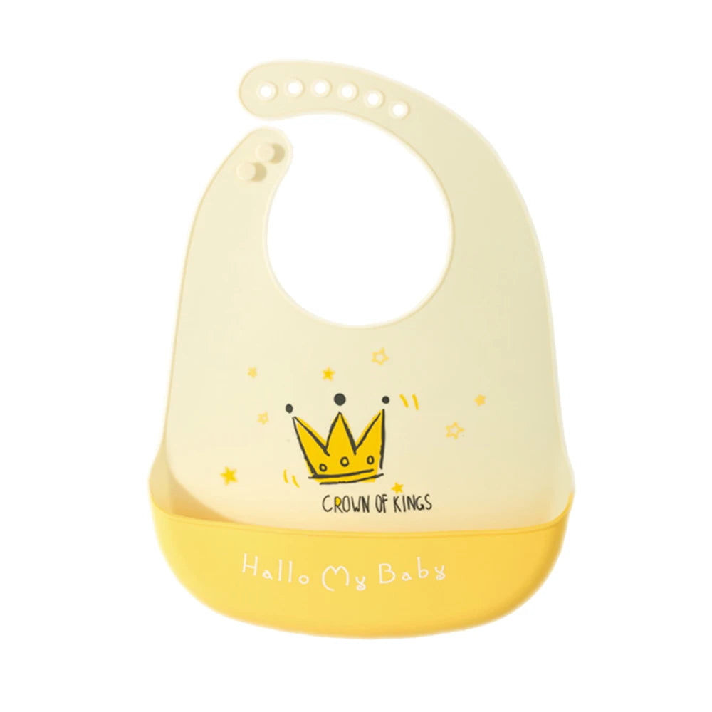 Waterproof Baby Bibs For Kids Eating Stuff Soft Silicone Cartoon Crocodile Printed Baby Apron Bib Reusable Baby Feeding Apron