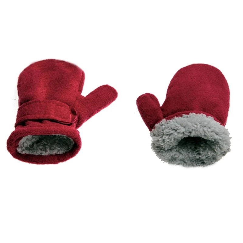 Toddler Infant Winter Mittens Lined with Fleece Easy-on Baby Boy Girls Warm Thick Children Windproof Gloves Outdoor Hand Warmers
