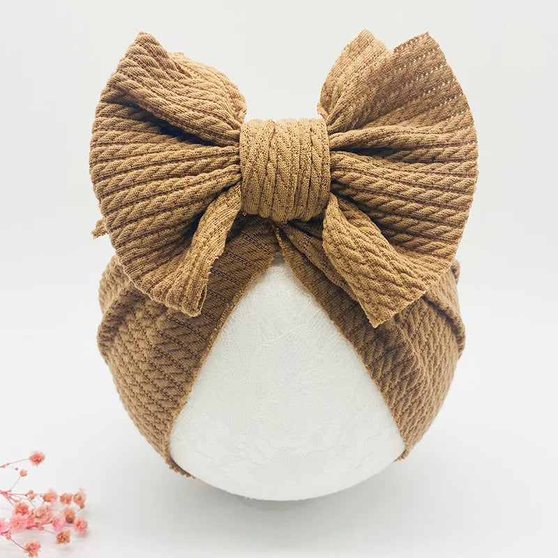 Knotted Hats for Baby Girl Beanie Bow Headband Infant Turban Newborn Head Accessories Winter Hat Warm Bonnet Caps Mother Kids