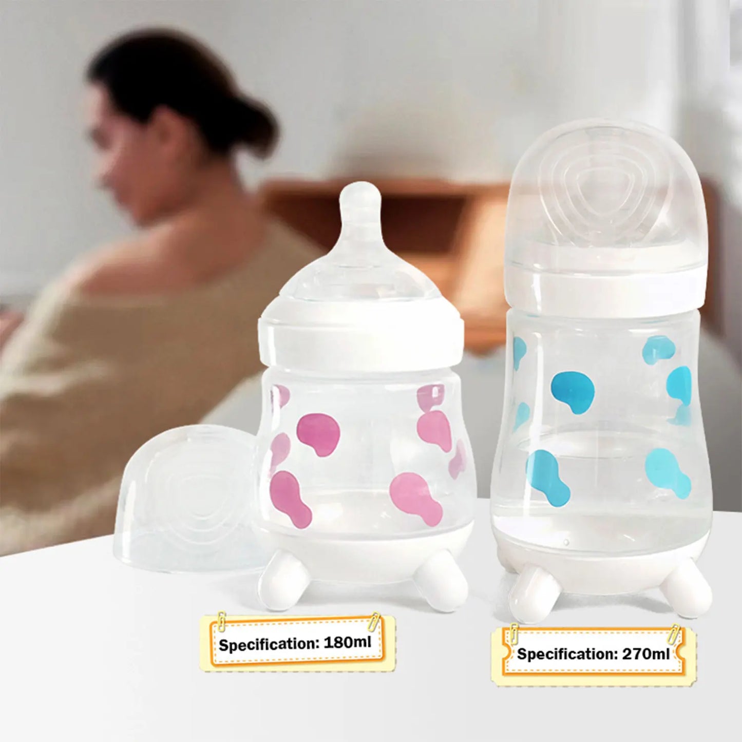 Cow Newborn Bottle 180ML/270ML Baby Bottle PP Bottle Anti-flatulence Bottle BPA Free Bottle Cute Cow Shape