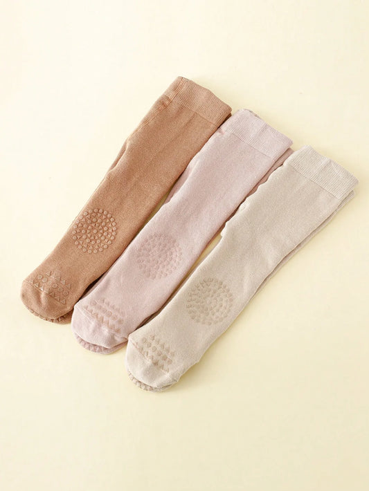 3 Pairs Toddler Anti-Slip Pantyhose, Soft Breathable Infant Crawling Socks for 0-48 Months Baby Girls and Boys Spring and Autumn
