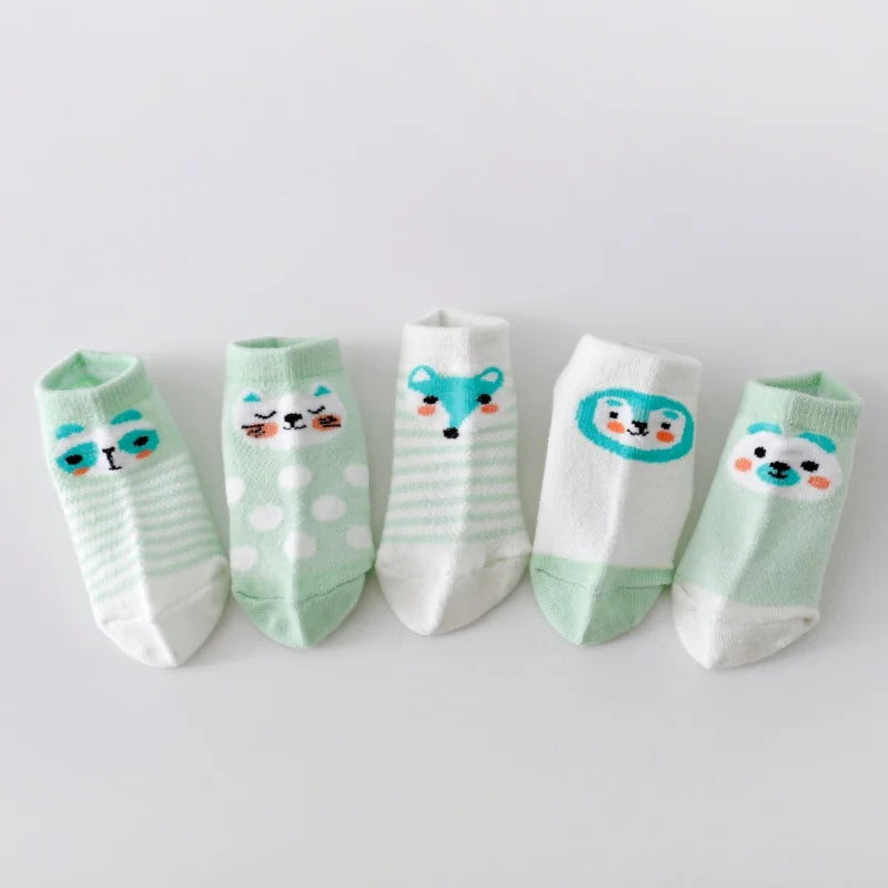 5Pairs/lot Infant Baby Socks For Girls Boys Summer Mesh Thin Baby Socks Cotton Casual Print Newborn Toddler Boy Sock 0-24Month
