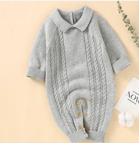 0-24M Newborn Baby Romper Shoes Gloves Set Knit Girl Boy Jumpsuit Boot Mitten Solid Toddler Infant Long Sleeve Knit Clothing