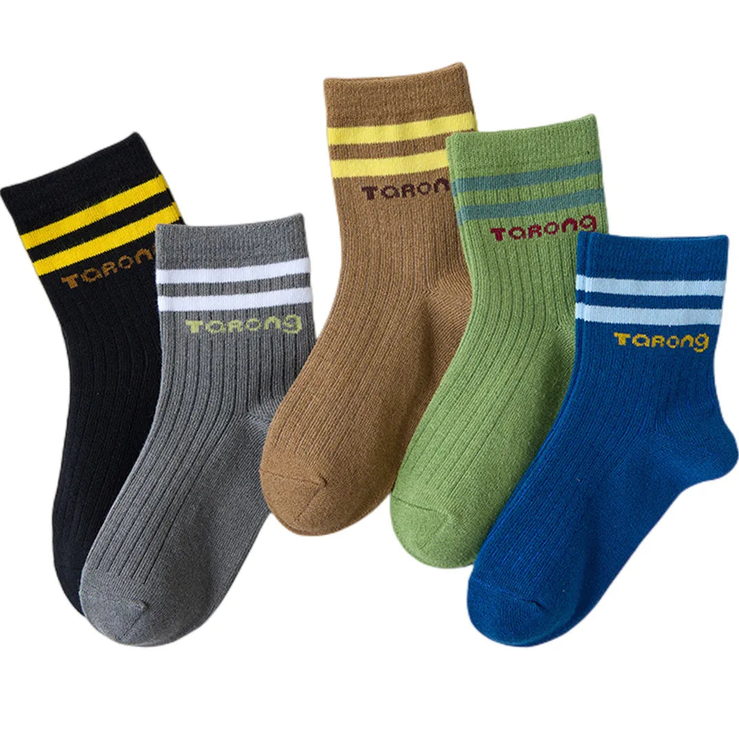5Pairs Children's Socks Spring And Autumn Cotton Car Cartoon Boy's Socks Kids Sports Socks  Boys Girls Quality Breathable Socks