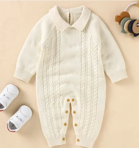 0-24M Newborn Baby Romper Shoes Gloves Set Knit Girl Boy Jumpsuit Boot Mitten Solid Toddler Infant Long Sleeve Knit Clothing