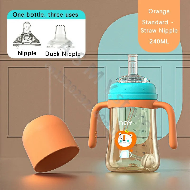 PPSU baby bottle/baby learning cup/baby duck pacifier cup/water cup/newborn bottle/240ML/300ML Large Capacity Milk Bottle