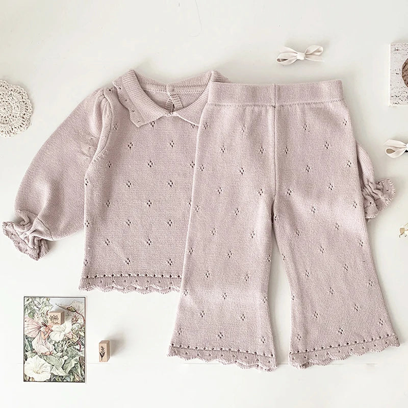 0-4Y Toddler Girls Boys Knit Suit Autumn Children Clothing Boys Girls Baby Knit Sweater Cardigan + Shorts Suit Baby Clothes Suit