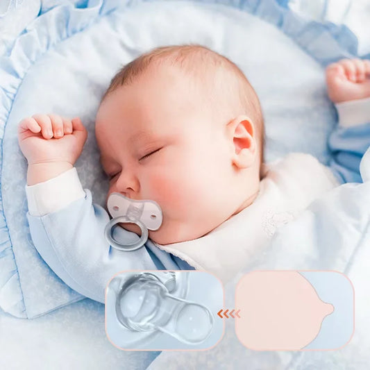 1pc Baby Silicone Pacifier 100% Liquid Silicone Bpa Free Food Grade Material Newborn Soft Air Inflation Soother