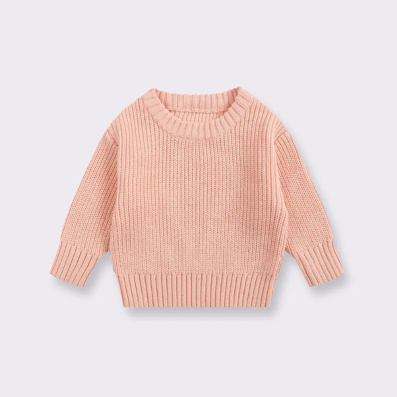 Baby Sweater Round Neck Boys Pullover Girls Spring and Autumn Winter Baby Base Knitted Sweater Children Base Sweater