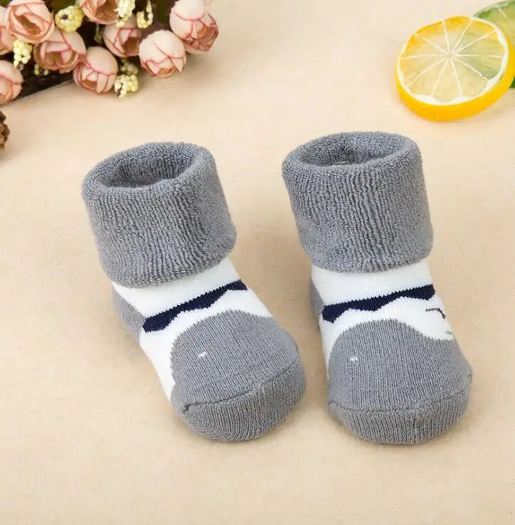 21 Color Baby Socks Boy Girl Winter Cute Bear Puppy Newborn Kids Children Infant Toddler Terry Warm Slipper Striped  Star Dot