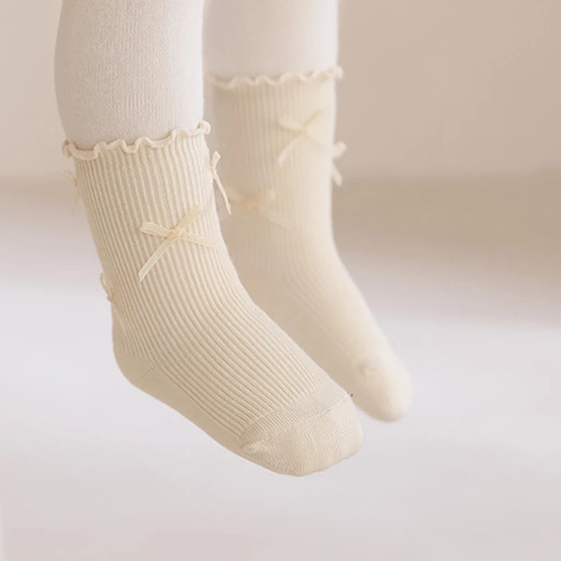 1/3/5 Pairs Newborn Baby Socks For Girls Cotton Infant Girls Sock Princess Bow Toddler Baby Girls Socks