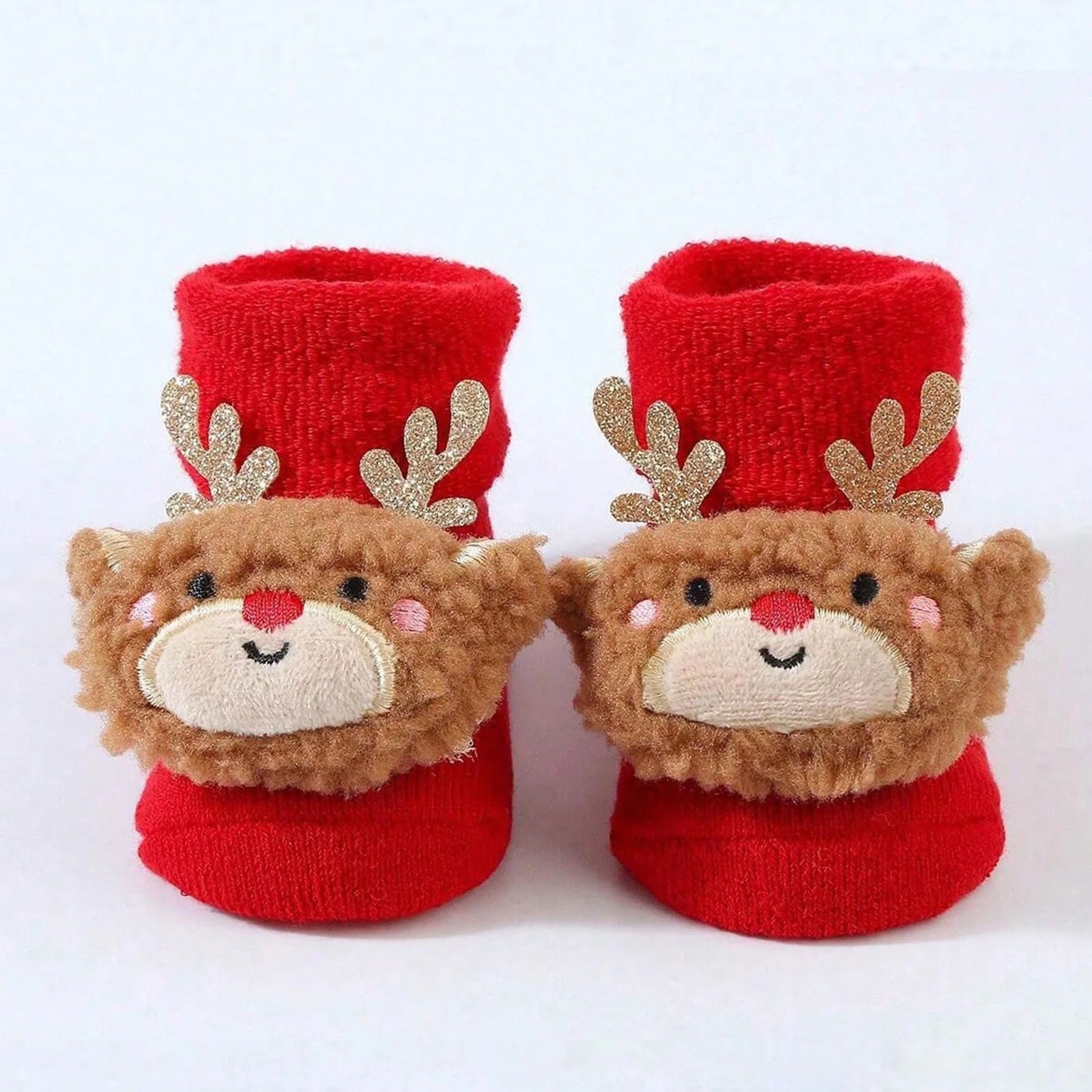 Cute Santa Claus Doll Knitted Baby Socks Newborn Toddler Soft Snowman Deer Warm Floor Socks Girls Infant Boys Mid Socks New