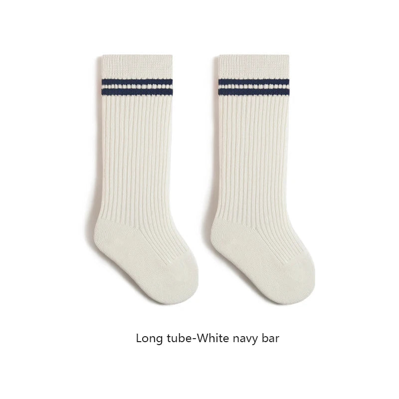 Spring Mid Tube Baby Socks Sport Soft Children Kids Socks Breathable Kids Boys Girl Socks Strip Mid Tube Socks