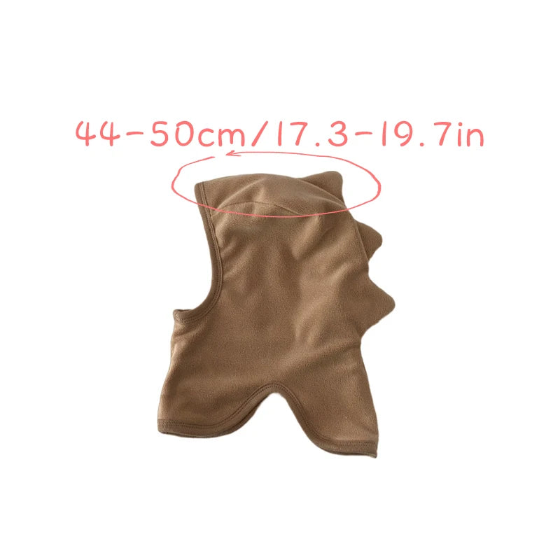 Cute Dinosaue Baby Balaclava Hat Warm Fleece Kids Ear Protection Scarf Cap Winter Toddler One Piece Beanie Caps