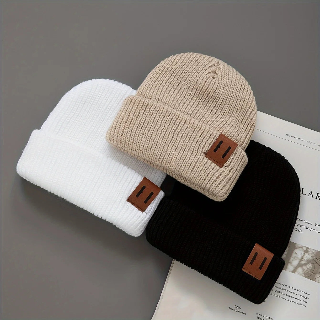 1/2/3pcs soft knitted newborn baby hat striped pattern elastic band suitable for stretching lightweight and warm winter baby hat