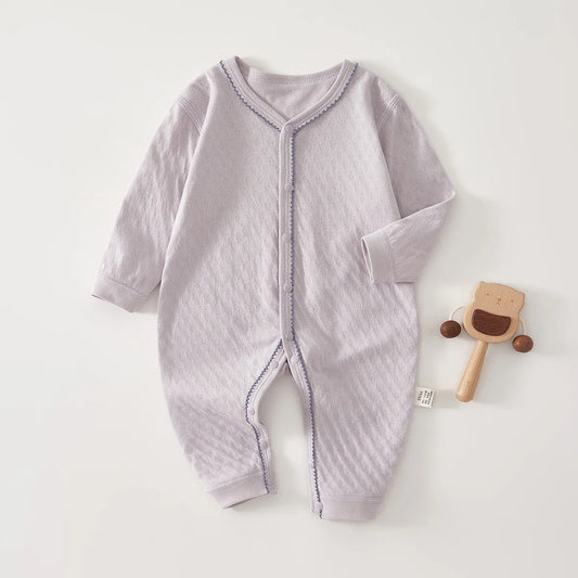 AYNIGIELL Newborn Baby Jumpsuit Spring and Autumn Pure Cotton Boneless Hoodie 0-18 Months Newborn Baby Suit Baby Girl Onesie