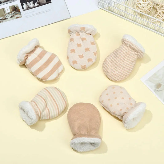 Boys Girls Cute Full Finger Fleece Gloves Toddler Infant Mittens Baby Anti-Grab Mittens Newborn Gloves