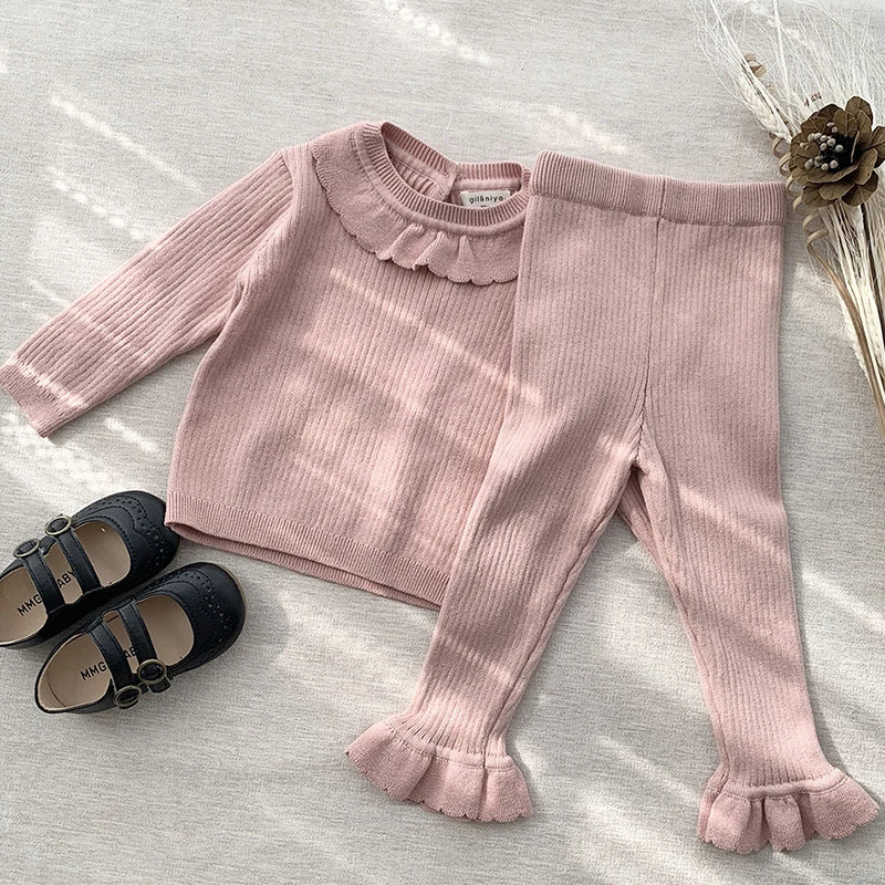 0-4Y Toddler Girls Boys Knit Suit Autumn Children Clothing Boys Girls Baby Knit Sweater Cardigan + Shorts Suit Baby Clothes Suit