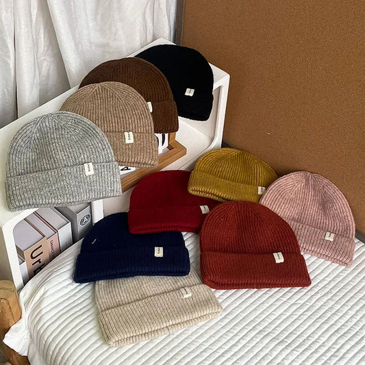Kids Knitted Beanie Korean Style Wool Blend Baby Winter Warm Cap Boys Girls Fashion Pullover Unisex Thermal
