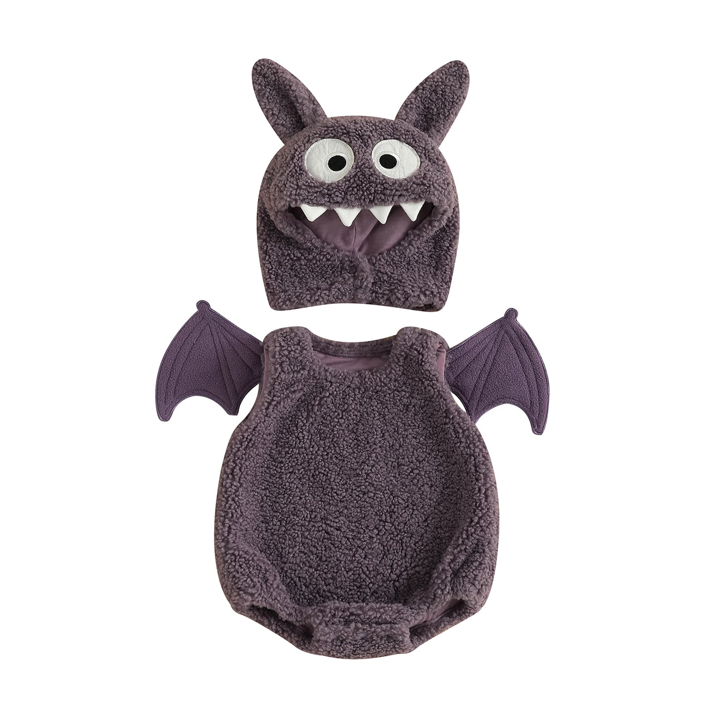 Lioraitiin Kids Boys Halloween Costume Cute Infant Bat Wings Romper and Hat Set for Toddler Cosplay Party Holiday Outfit