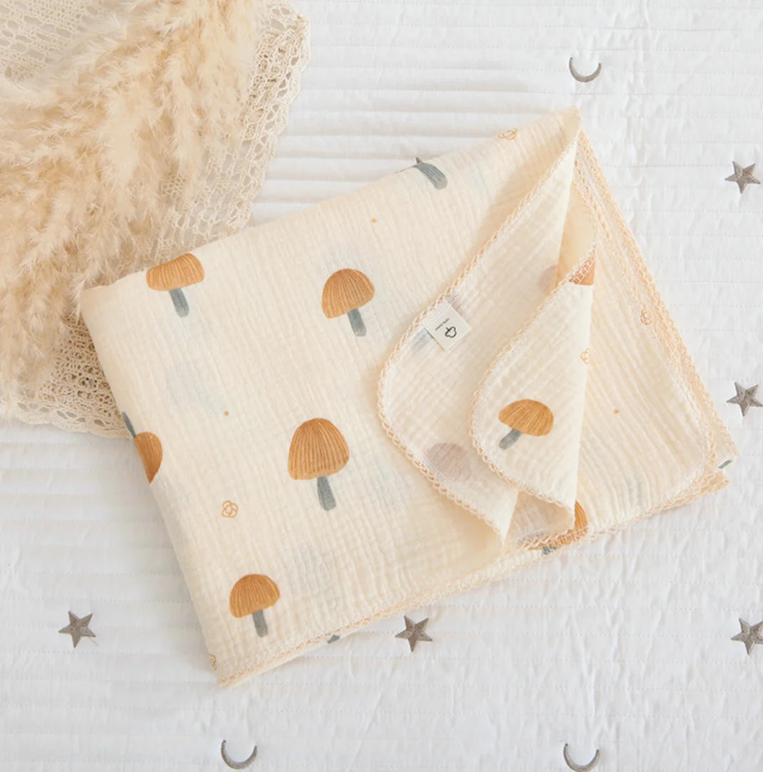 Newborn Baby Blanket Summer 2 Layers Muslin Swaddle Wrap Blankets Cotton Soft Baby Wrap Receiving Blanket For Crib Bath Towels