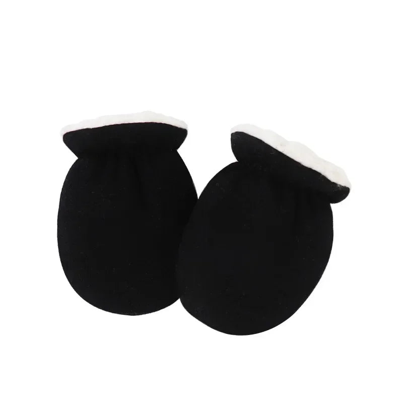 Warm Wool Furry Newborn Mittens Simplicity Solid Color Toddler Glove Autumn Winter Warm Thicken Anti-scratch Face Baby Glove