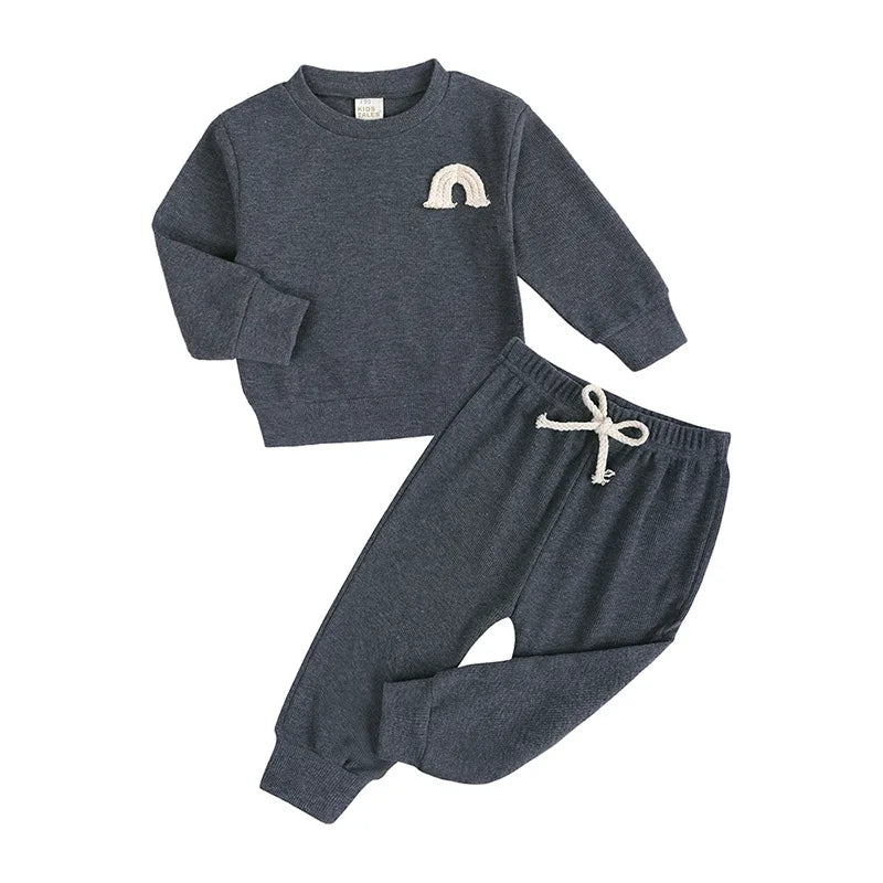 Kids Boys Girls Pajamas Set Children Sleepwear Pajamas Flared Pants Sets Long Sleeve Cotton Baby Clothes Spring Autumn Clothing