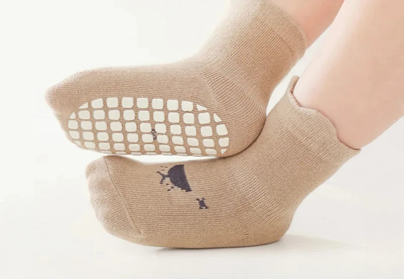 3/5/1Pairs/Lot Baby Socks Infant Newborn Anti-Slip Cotton Floor Socks For Girls Boys Cute Unisex Rubber Grips Toddler Socken