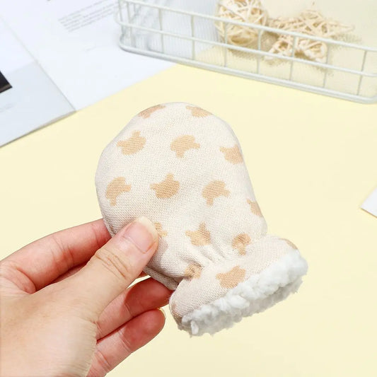 Boys Girls Cute Full Finger Fleece Gloves Toddler Infant Mittens Baby Anti-Grab Mittens Newborn Gloves