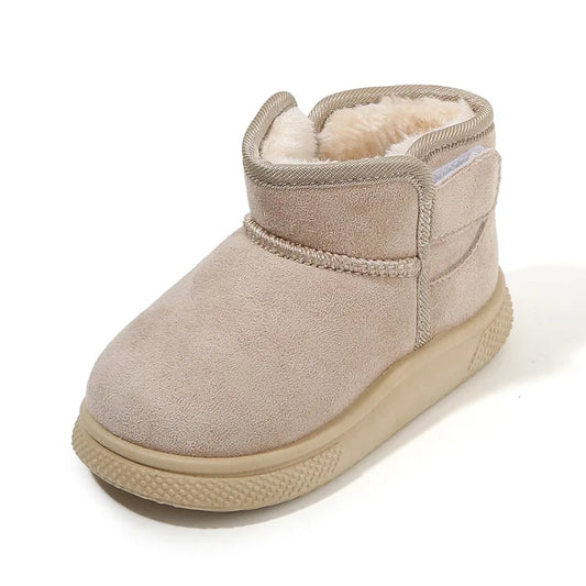 New 2025 Winter Kids' Footwear - Boys' Fleece-Lined Thick Short Snow Boots, Warm Girls' Cotton Boots, Toddler Shoes