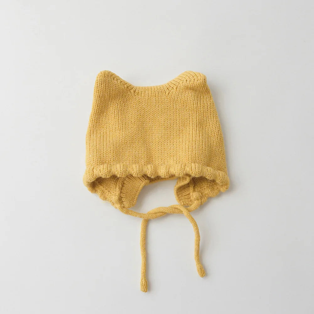 Baby Hats Autumn/Winter Baby Boys Girls Knitted Hat Toddler Knit Woolen Hat Children's Ear Protection Hats Infant Kids Warm Cap