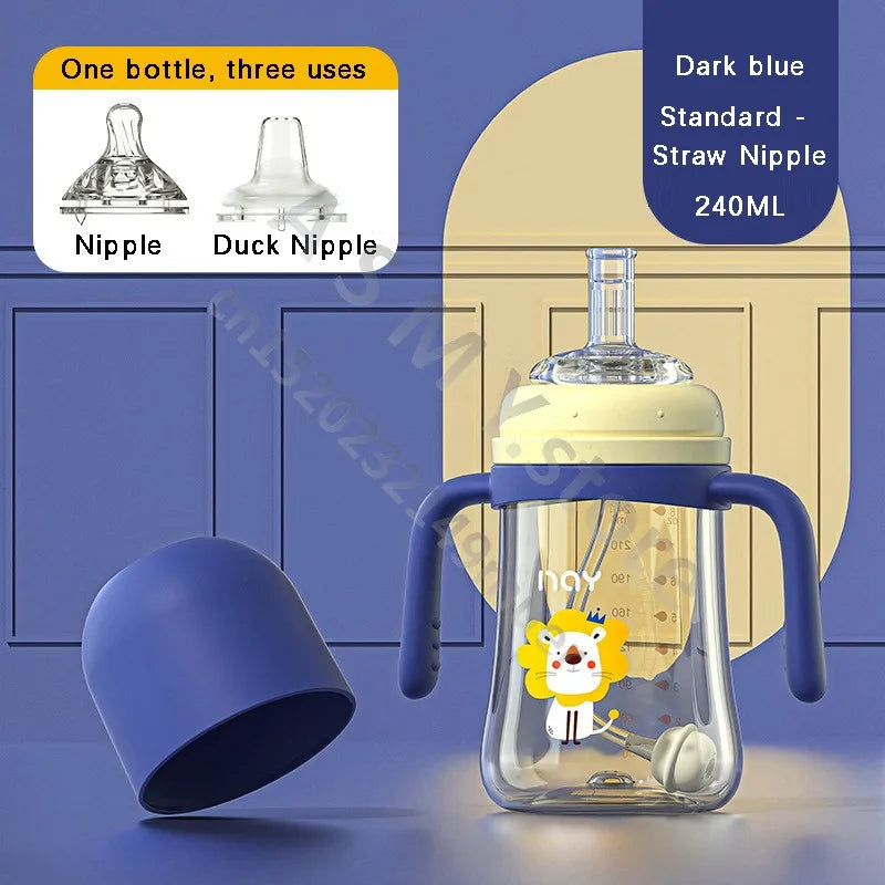 PPSU baby bottle/baby learning cup/baby duck pacifier cup/water cup/newborn bottle/240ML/300ML Large Capacity Milk Bottle