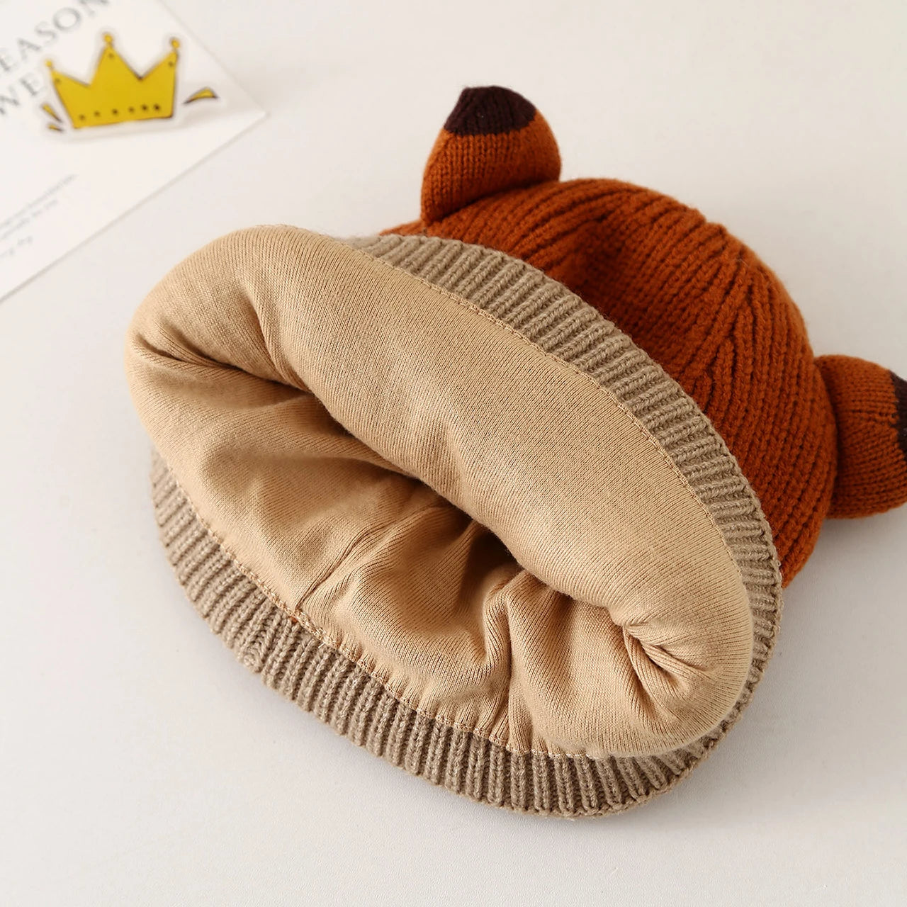 Cute Cartoon Baby Knitted Beanie Warm Woolen Winter Infant Boy Girl Hat Toddler Kids Ear Protection Crochet Cap