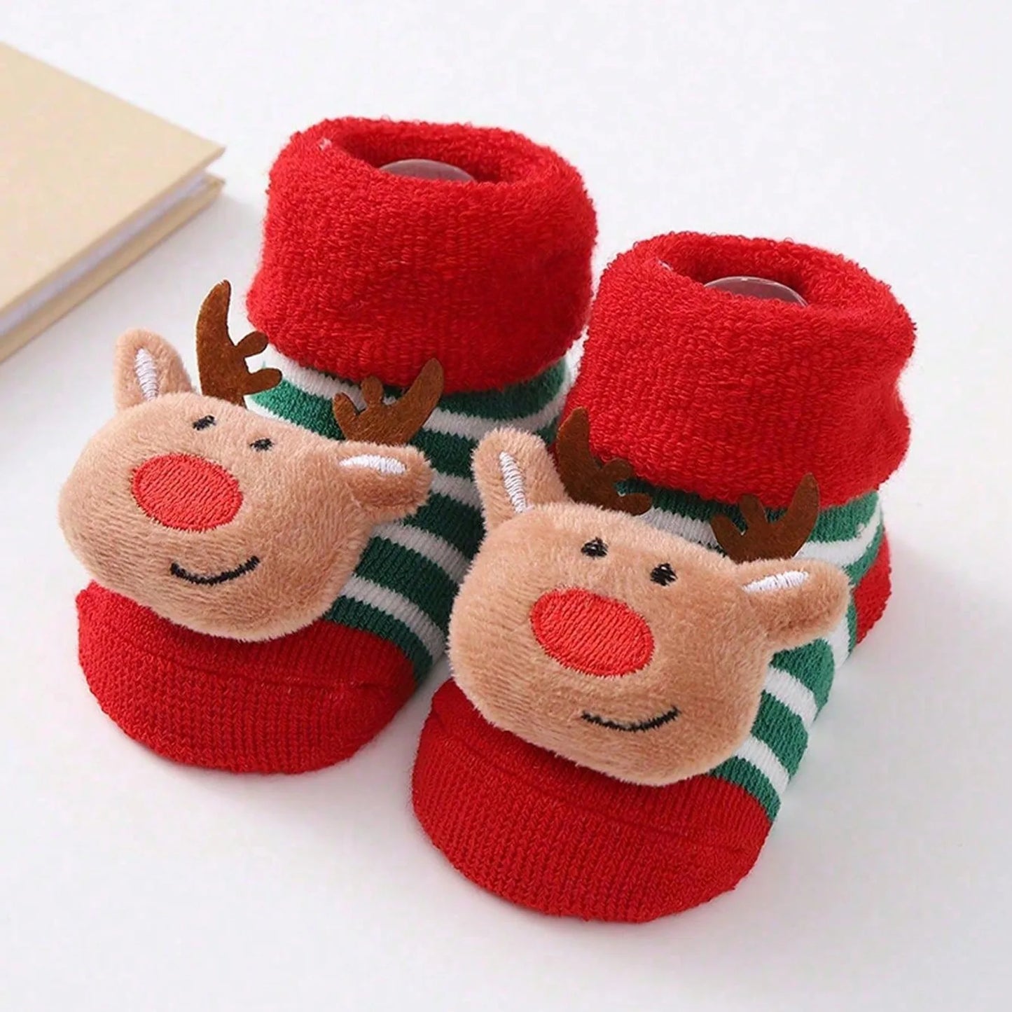 Cute Santa Claus Doll Knitted Baby Socks Newborn Toddler Soft Snowman Deer Warm Floor Socks Girls Infant Boys Mid Socks New