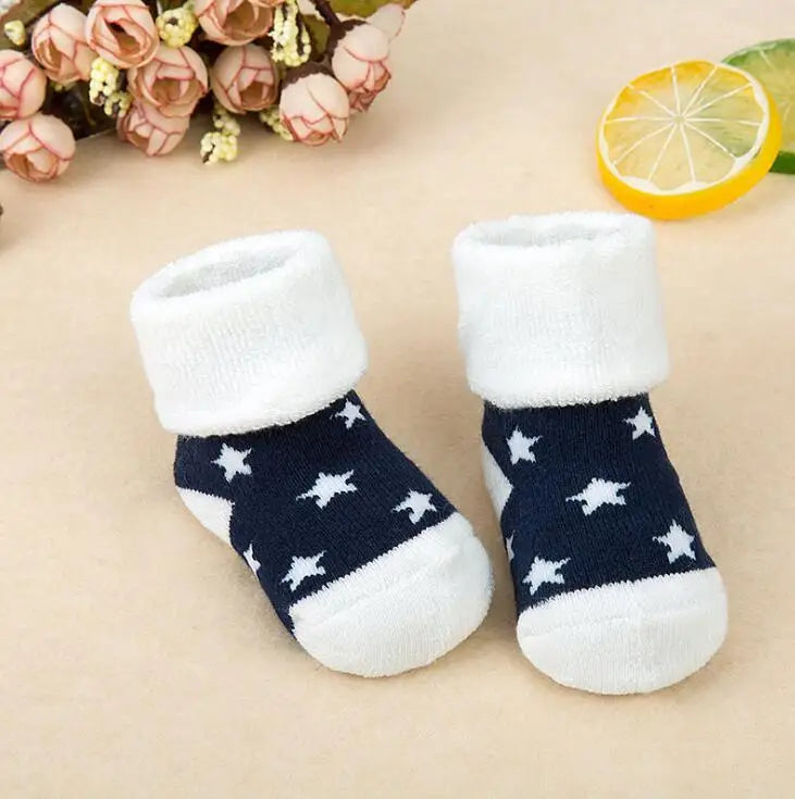 21 Color Baby Socks Boy Girl Winter Cute Bear Puppy Newborn Kids Children Infant Toddler Terry Warm Slipper Striped  Star Dot