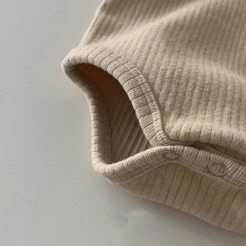 Infant Soft Cotton Long Sleeve Bodysuit Solid Newborn Baby Girl Jumpsuit Toddler Loose Puff Sleeve Pajamas Cute Clothes 0-24M