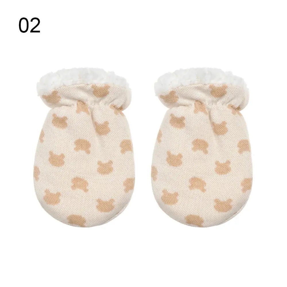 Boys Girls Cute Full Finger Fleece Gloves Toddler Infant Mittens Baby Anti-Grab Mittens Newborn Gloves