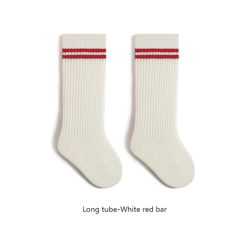 Spring Mid Tube Baby Socks Sport Soft Children Kids Socks Breathable Kids Boys Girl Socks Strip Mid Tube Socks