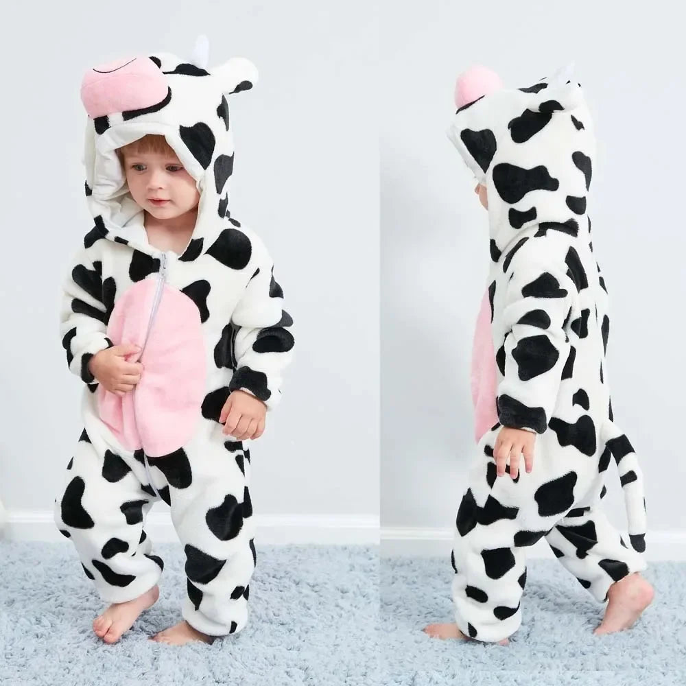 Newborn Kids Monkey Kigurumi Pajamas Winter Thick Baby Blanket Slppers Toddler Infant Clothes Hooded Animal Pyjamas Sleepwear