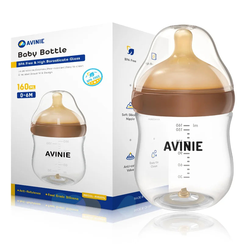 MAMIJOY  High boron silicon Glass milk bottle Wide caliber Newborn babies 0 to 6 months Glass milk bottle Anti-Colic BPA Free