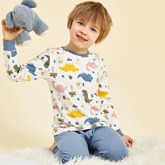 Child Boy Pajamas for 3-14 Years Winter Long Sleeved Pyjamas Suit Baby Girl Clothes Toddler Cotton Sleepwear Kids Sleep Pajamas