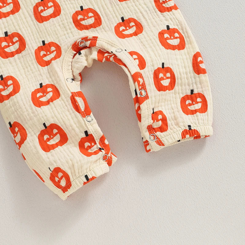 Infant Baby Girls Boys Halloween Romper Pumpkin/Bat Print Cotton Long Sleeve Newborn Baby Girls Jumpsuit Autumn Baby Clothes