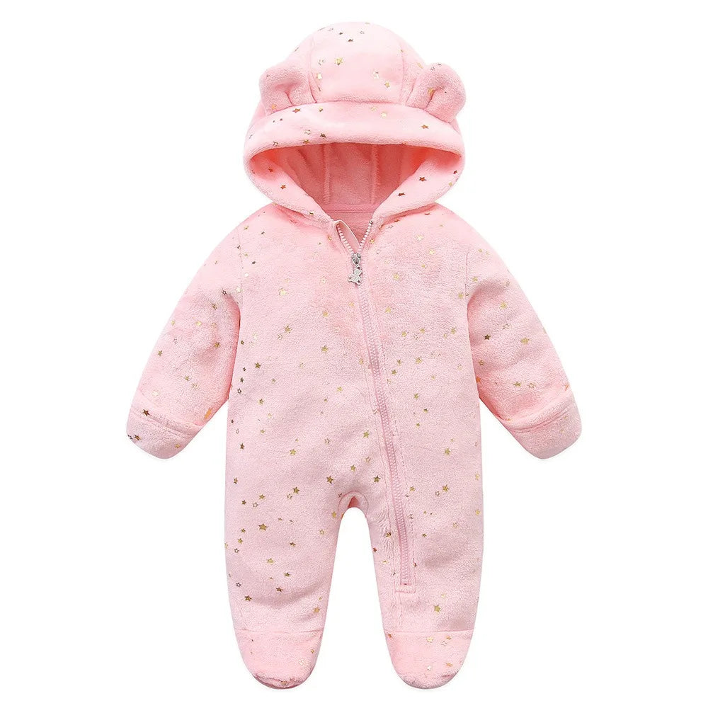 Ircomll Newborn Baby Rompers Spring Autumn Warm Fleece Cute Infant Costume Kids Playsuit Jumpsuits Baby Clothes 0-1Y Outwear