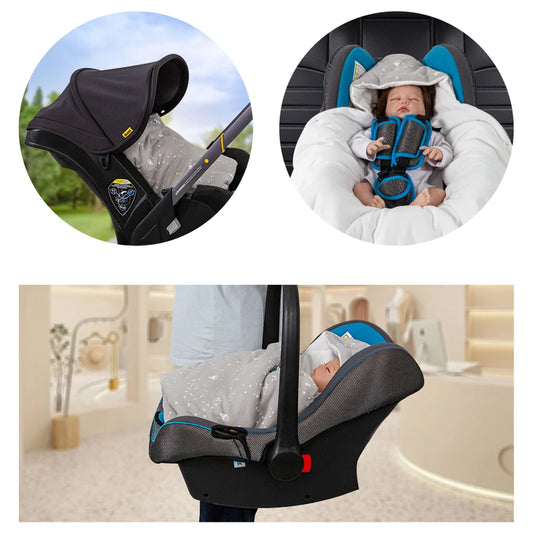 Baby Wrap Blanket For The Newborn With Windproof Hooded In A Infant Car Seat Autumn Warm Envelope For Discharge 0-12 Months