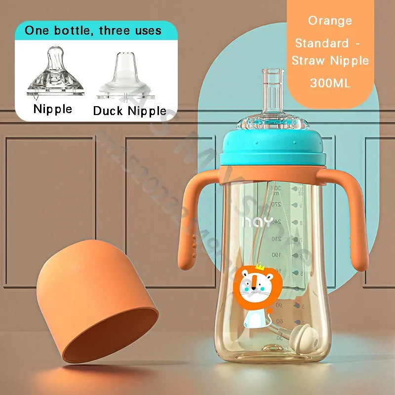 PPSU baby bottle/baby learning cup/baby duck pacifier cup/water cup/newborn bottle/240ML/300ML Large Capacity Milk Bottle