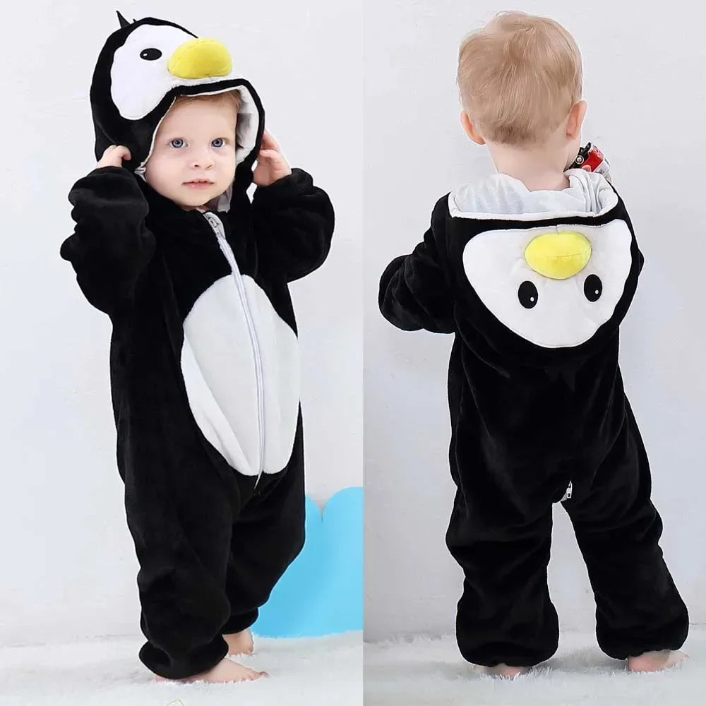 Newborn Kids Monkey Kigurumi Pajamas Winter Thick Baby Blanket Slppers Toddler Infant Clothes Hooded Animal Pyjamas Sleepwear