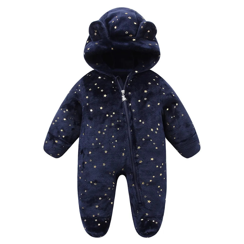 Ircomll Newborn Baby Rompers Spring Autumn Warm Fleece Cute Infant Costume Kids Playsuit Jumpsuits Baby Clothes 0-1Y Outwear
