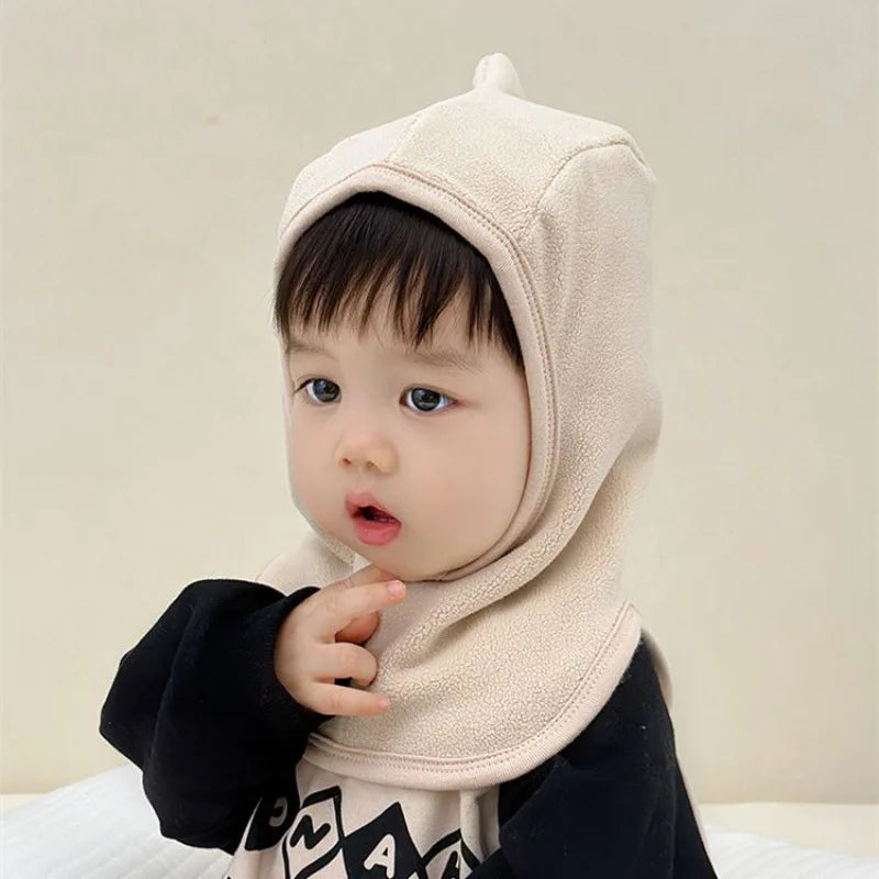 Cute Dinosaue Baby Balaclava Hat Warm Fleece Kids Ear Protection Scarf Cap Winter Toddler One Piece Beanie Caps