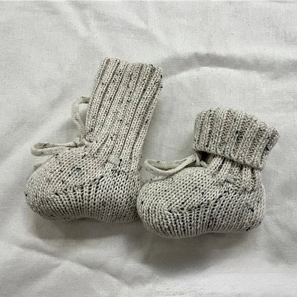 Winter Cute Infant Baby Neutral Booties 100% Cotton Knit Warm Baby Socks Unisex Toddler Baby Shoes Shower Gift