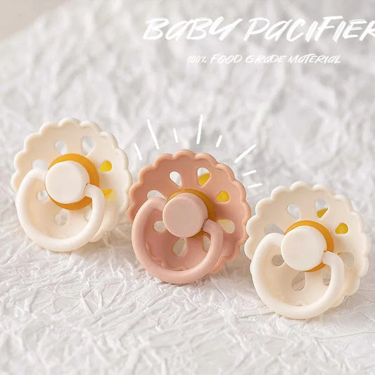 New flower shaped natural latex baby soft pacifier, food grade liquid silicone, newborn baby pacifier, teething gel